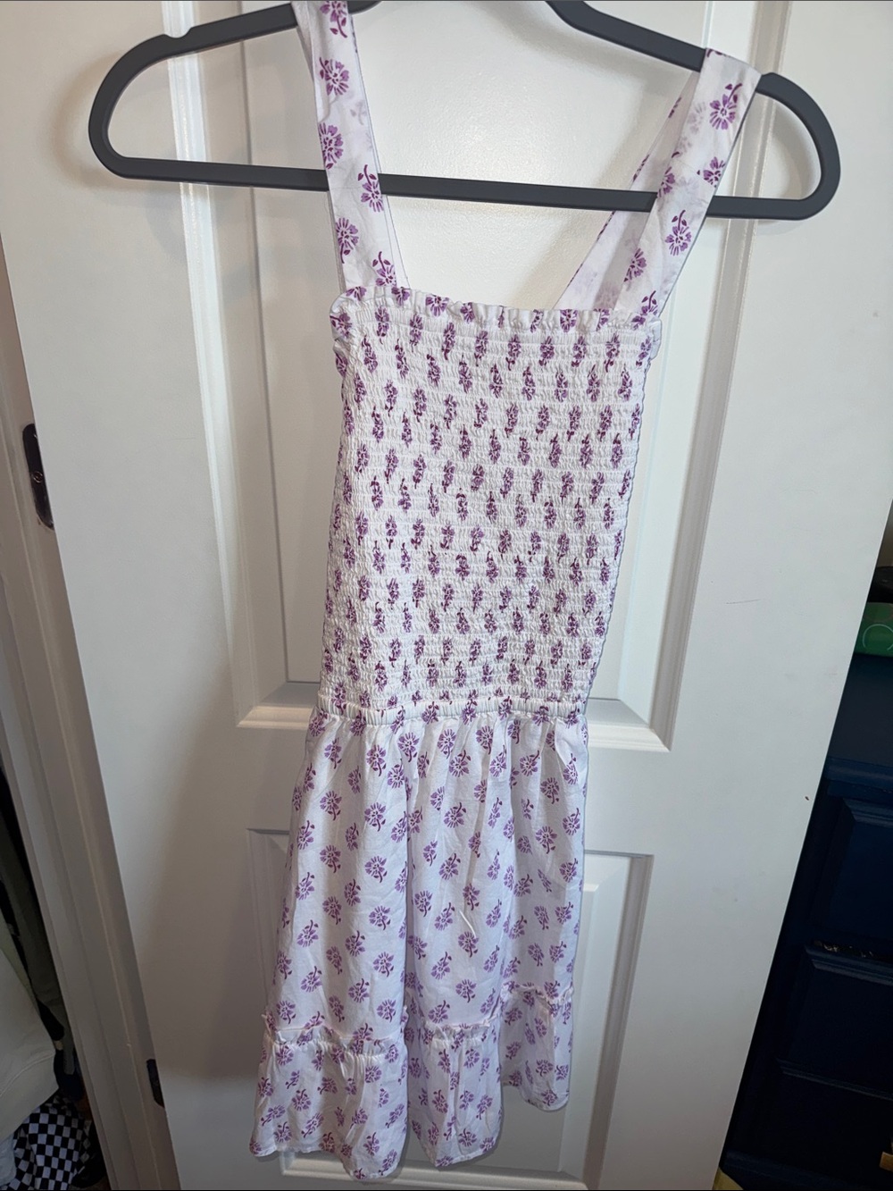 J. Crew - Crewcuts Girl White Sundress with Lavender Floral Print